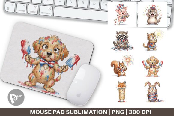 Chaotic 4th of July Animal Mouse Pad PNG: A Unique Blend of Fun and Functionality