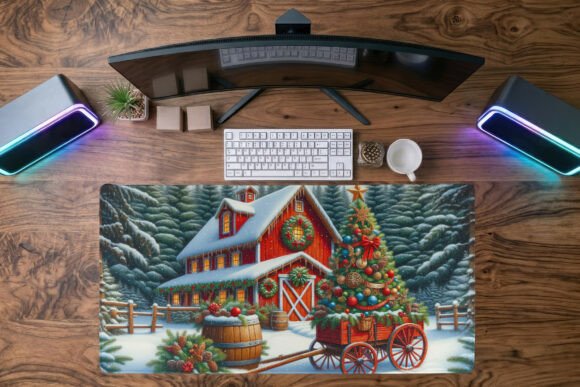 Country Christmas Desk Mat PNG