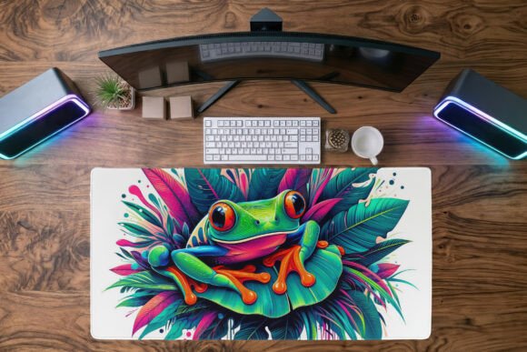 Cute Frog Desk Mat PNG: A Stylish Addition to Your Workspace