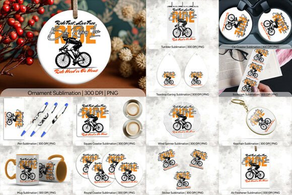 Cycling Quote Ride Bike PNG Design for Creators