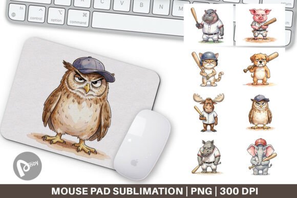 Cynical Animal Baseball Mouse Pad Design: A Unique Addition to Your Workspace