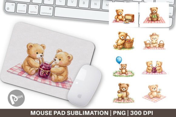 Digital Teddy Bear Picnic Mouse Pad: A Creative Addition to Your Workspace