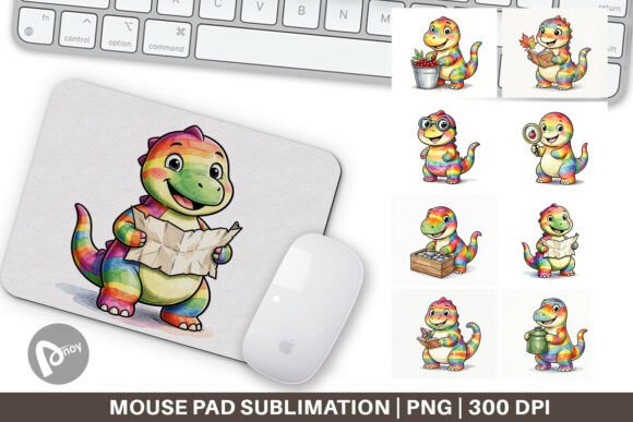 Forest Scout Dino Watercolor Mouse Pad: A Creative and Functional Desk Essential