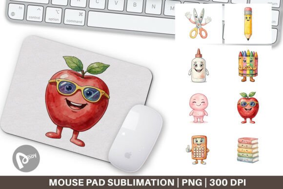 Groovy 70s School Mascot Mouse Pad PNG: A Nostalgic Touch for Modern Workspaces
