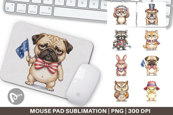 Grumpy Patriotic Pets Ink Mouse Pad PNG: A Unique Way to Elevate Your Workspace