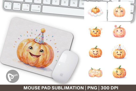 Kawaii Pastel Pumpkin Mouse Pad Design: A Stylish Addition to Your Workspace