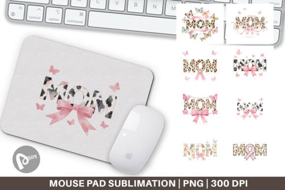 Luxury Watercolor MOM Pearl Mouse Pad