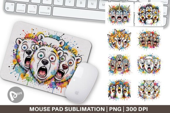 Melting Arctic Animals Mouse Pad PNG
