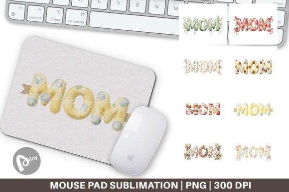 MOM Picnic Gingham Mouse Pad Digital PNG
