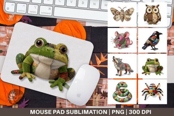 Nocturnal Animal Patchwork Mouse Pad