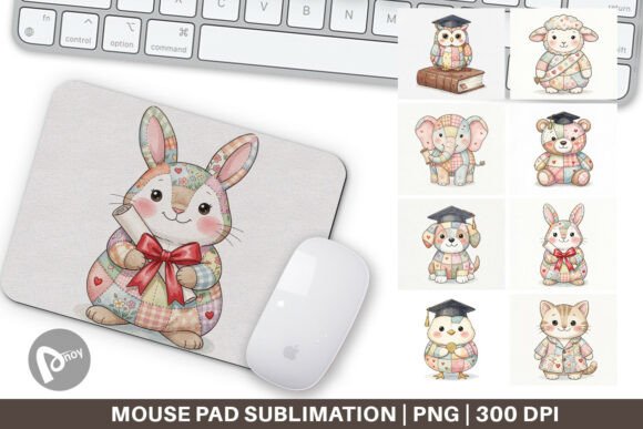 Patchwork Animal Graduation Mouse Pad: A Strategic Addition to Your Workspace