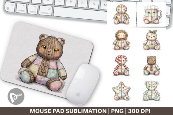 Patchwork Christmas Treat Mouse Pad PNG