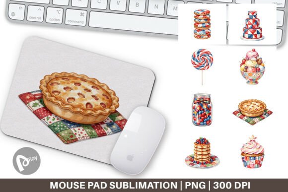 Patriotic Patchwork Sweets Mouse Pad PNG: A Stylish and Functional Addition to Your Workspace