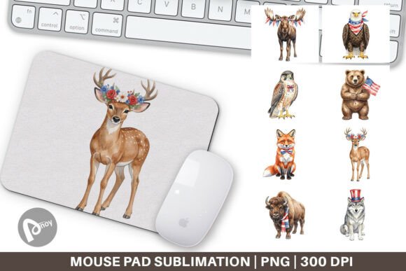 Patriotic Wildlife Mouse Pad Design