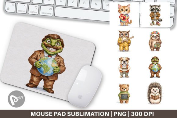 Retro Ugly Cute Animal Mouse Pad PNG: A Stylish and Functional Desk Essential