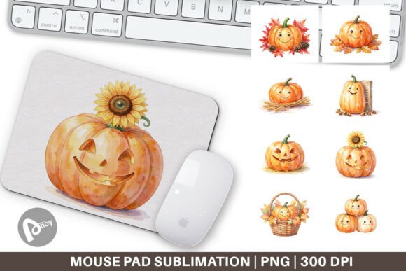 Rustic Autumn Harvest Pumpkin Mouse Pad