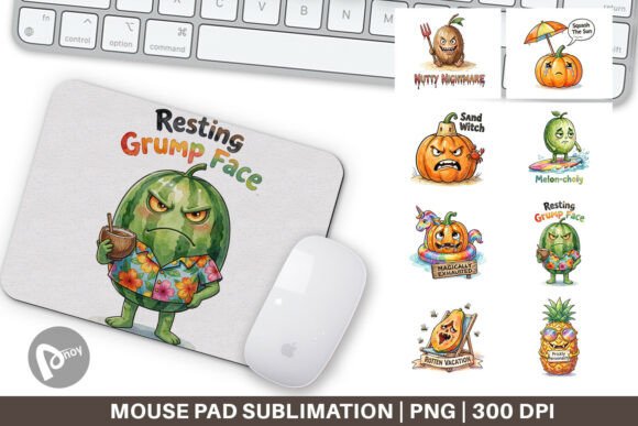 Sarcastic Tropical Fruit Mouse Pad PNG: A Unique Twist for Your Workspace