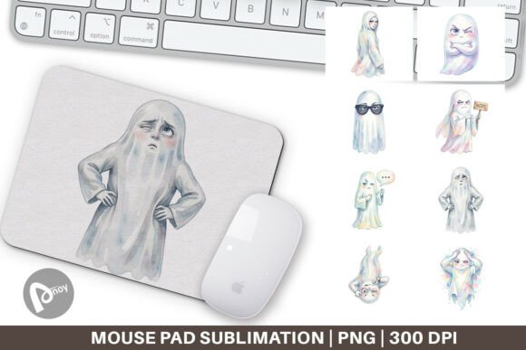 Sarcastic Watercolor Ghost Mouse Pad PNG: A Unique Blend of Art and Function
