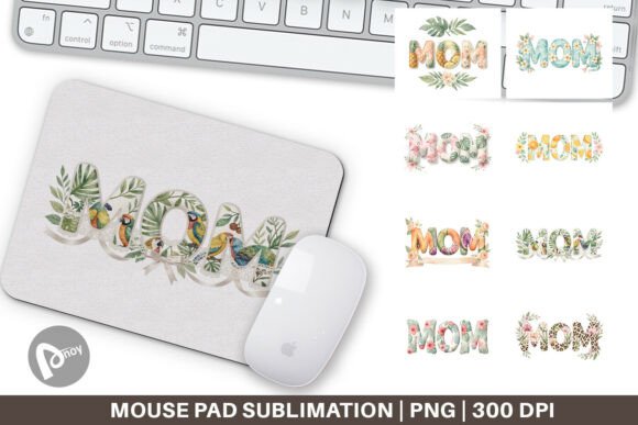 Tropical MOM Watercolor Mouse Pad PNG and Sublimation Mouse Pad: A Creative Way to Enhance Your Workspace