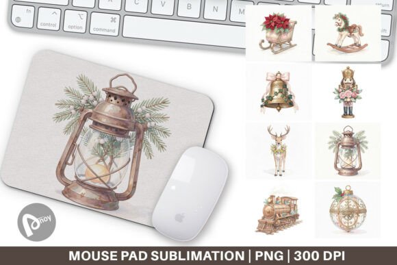 Victorian Christmas Mouse Pad PNG Design