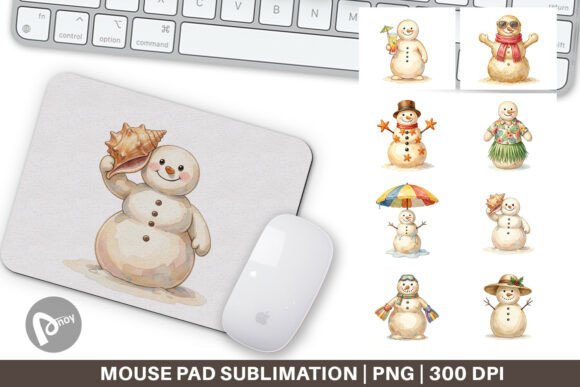 Vintage Beach Sand Snowman Mouse Pad PNG: A Creative Way to Transform Your Workspace