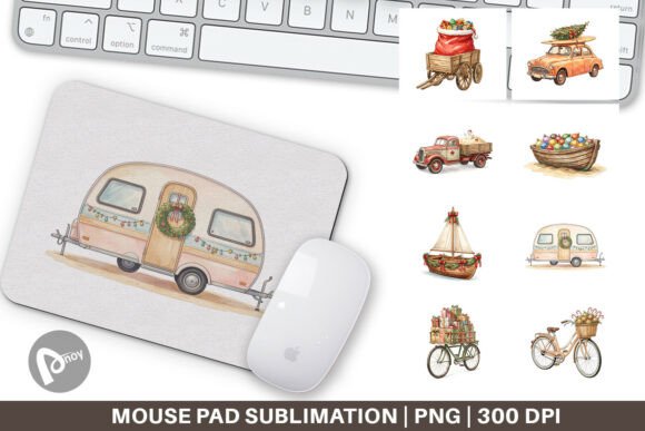 Vintage Tropical Christmas Mouse Pad