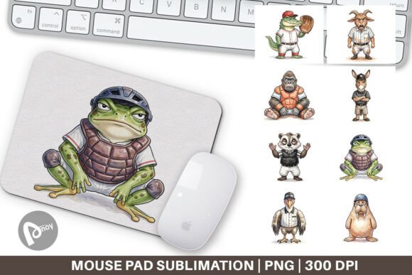 Watercolor Animal Baseball Mouse Pad: A Creative and Functional Addition to Your Workspace