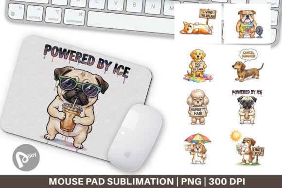 Watercolor Melting Summer Dog Mouse Pad: A Stylish and Functional Addition to Your Workspace