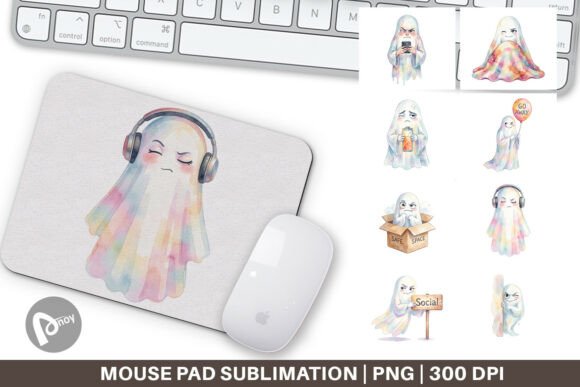 Watercolor Sarcastic Ghost Mouse Pad PNG: A Unique Blend of Art and Function